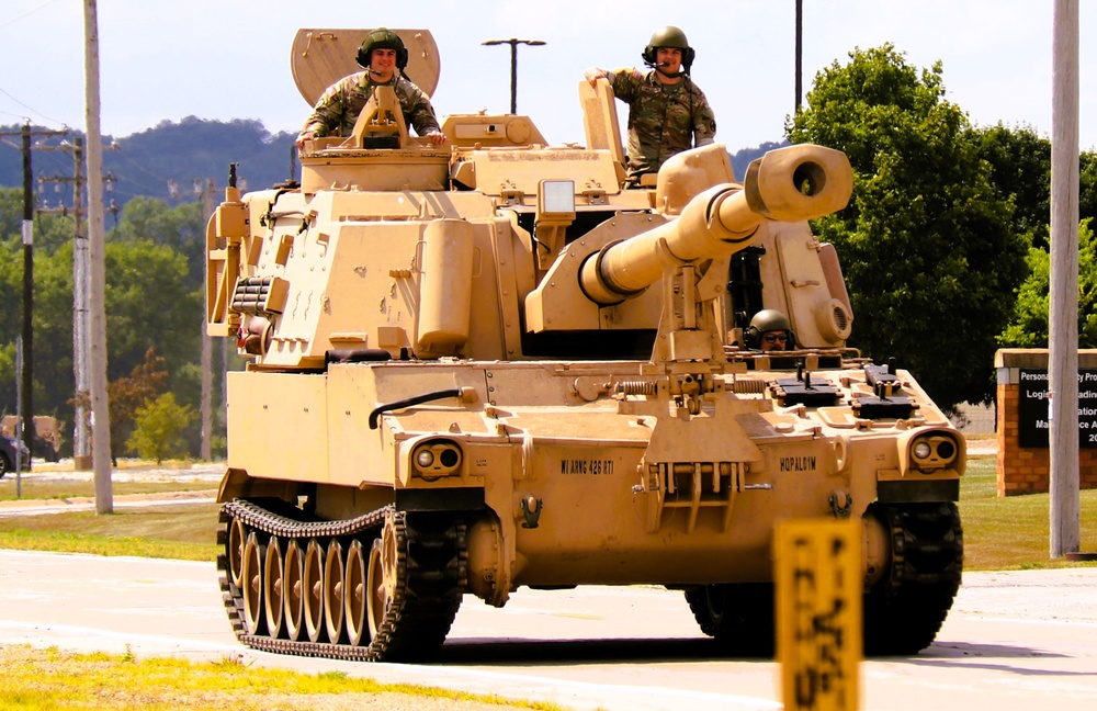 M109A6 Paladin training operations at Fort McCoy