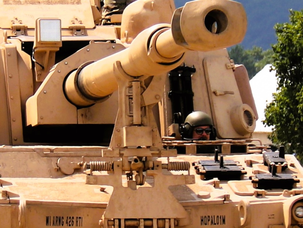 M109A6 Paladin training operations at Fort McCoy