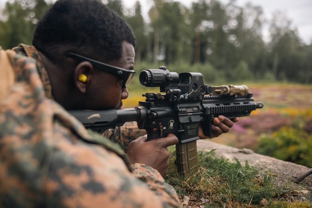 U.S. and Swedish Marines share weapons skills