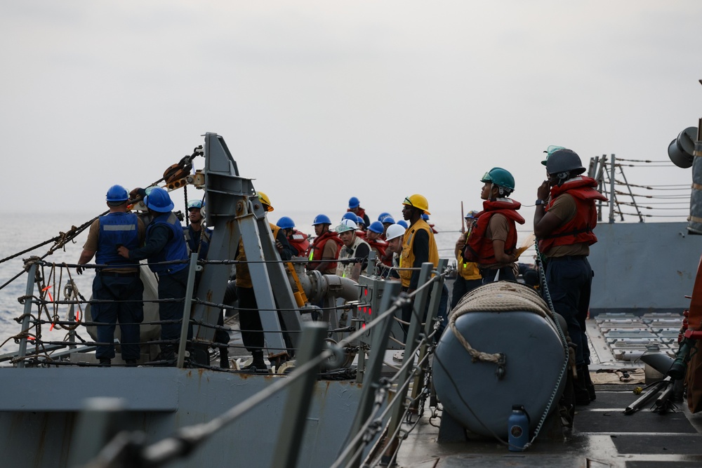 USS Truxtun Conducts RAS with USNS Cesar Chavez (T-AKE 14)