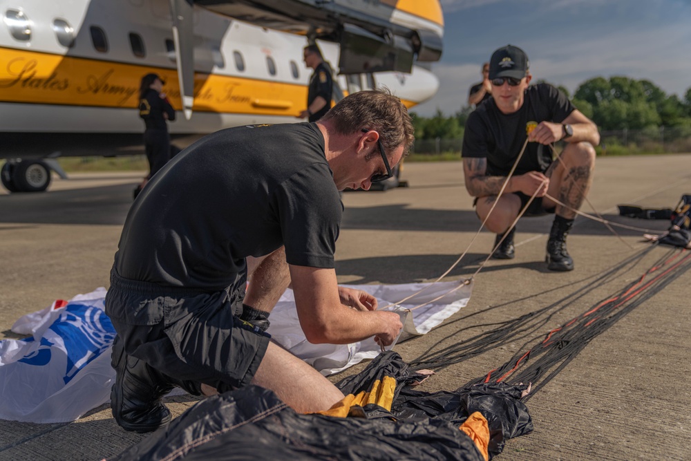 U.S. Army Golden Knights Skydive Into Branson Wings of Pride Airshow