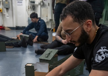 USS America (LHA 6) Conducts Crew-Served Weapons Shoot