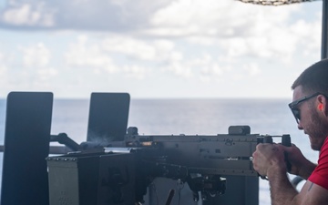 USS America (LHA 6) Conducts Crew-Served Weapons Shoot