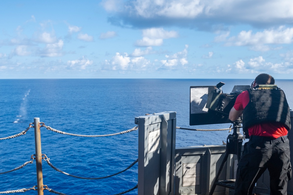 USS America (LHA 6) Conducts Crew-Served Weapons Shoot
