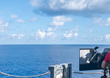 USS America (LHA 6) Conducts Crew-Served Weapons Shoot