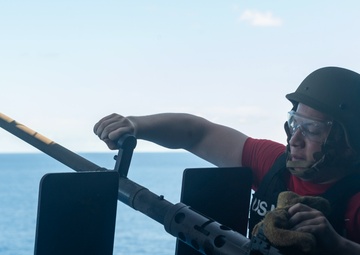 USS America (LHA 6) Conducts Crew-Served Weapons Shoot