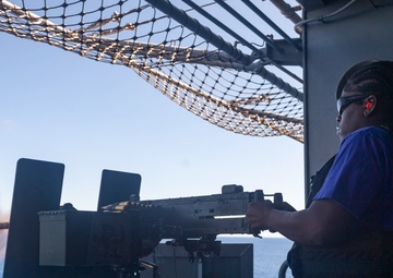 USS America (LHA 6) Conducts Crew-Served Weapons Shoot