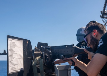 USS America (LHA 6) Conducts Crew-Served Weapons Shoot