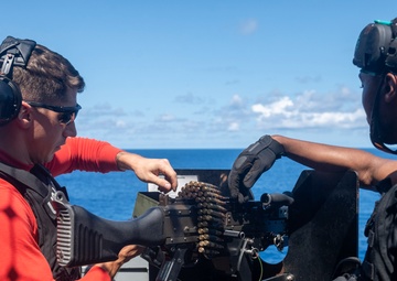 USS America (LHA 6) Conducts Crew-Served Weapons Shoot