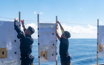 USS America (LHA 6) Conducts Small Arms Shoot