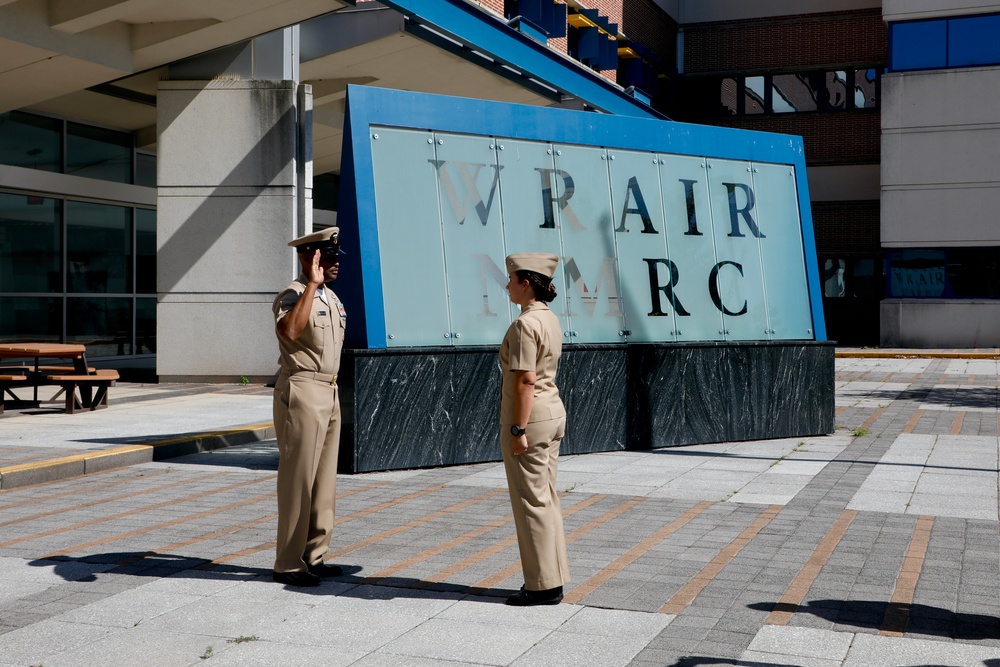 NMRC Command Master Chief Reenlists, Turns Over Office