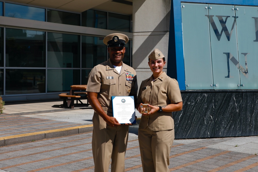 NMRC Command Master Chief Reenlists, Turns Over Office