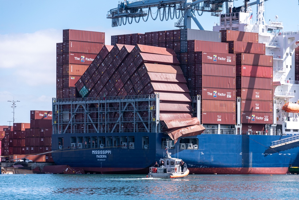 Unified Command, U.S. Coast Guard respond to Pier G Container Incident at the Port of Long Beach, California.