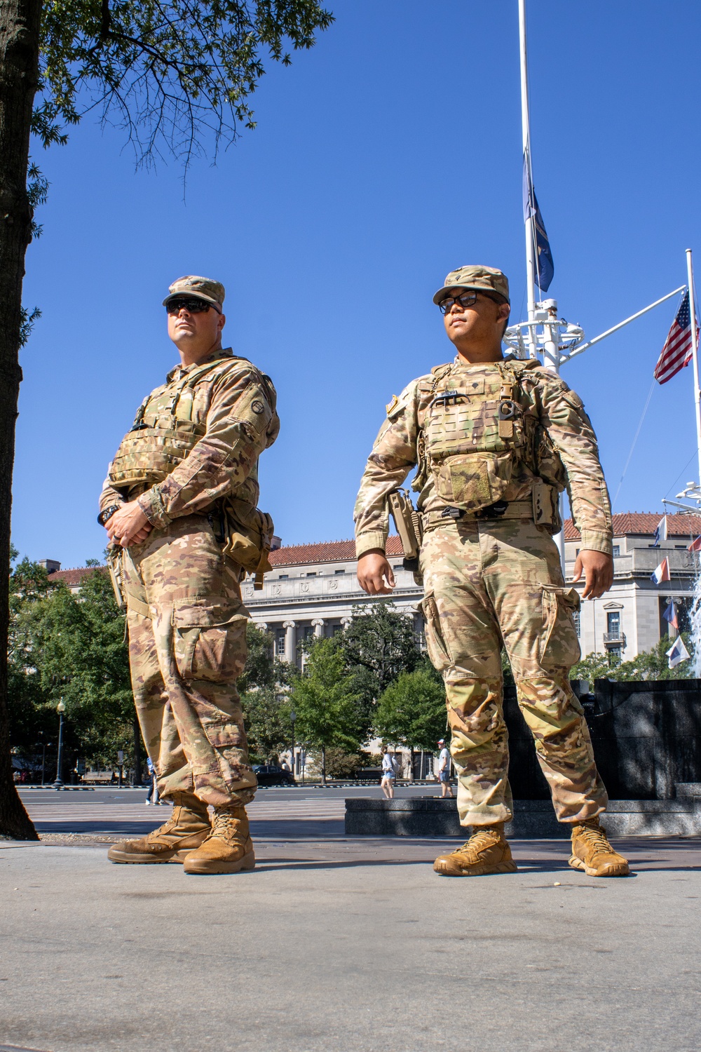 South Carolina Soldiers Patrol The National Archives Metro Station