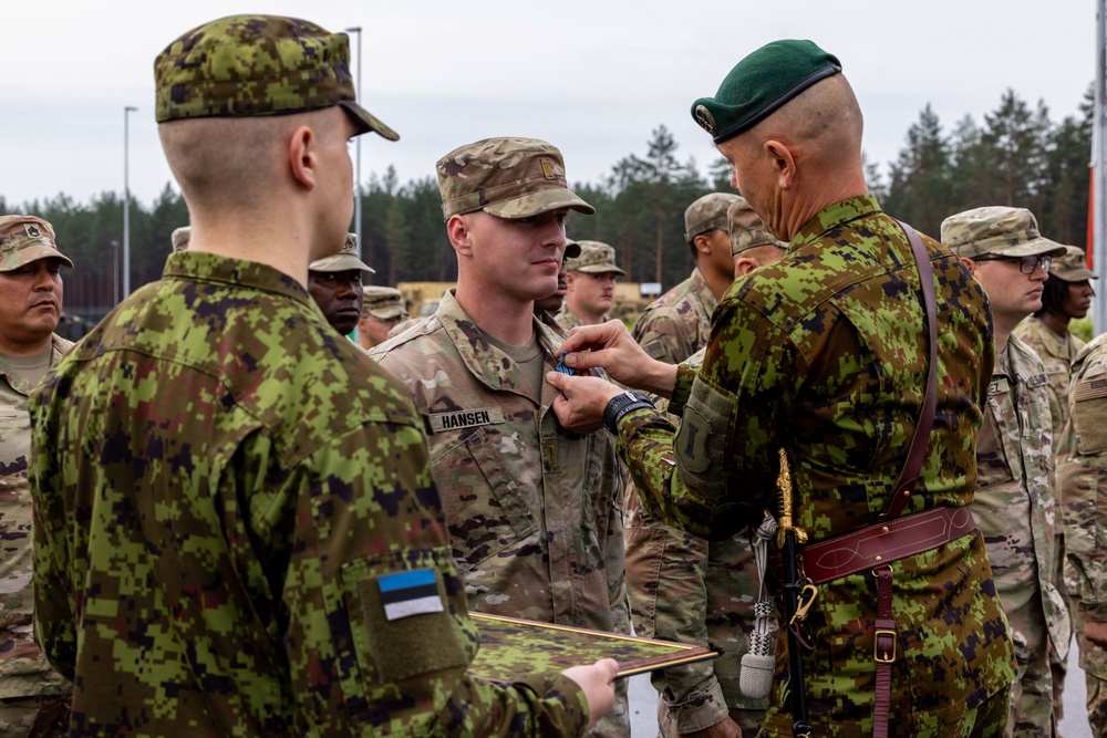 NATO Kaitsel Medal awarded to U.S. Soldiers