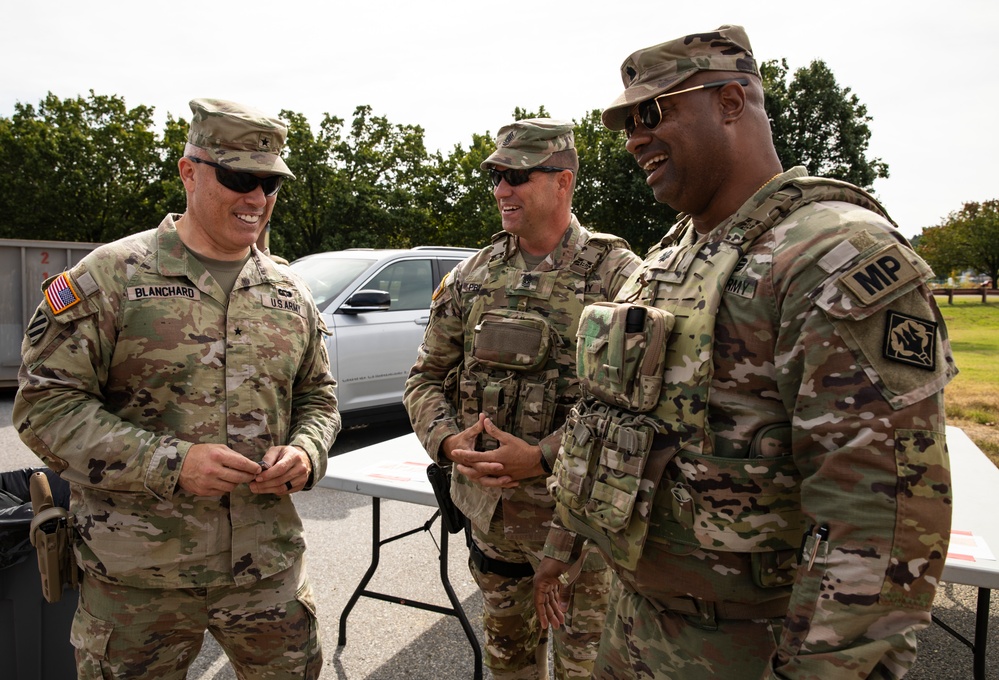 U.S. Army Brig. Gen. Leland Blanchard, III, commanding general, DC National Guard, meets with 112th Military Police Battalion, Mississippi National Guard Senior Leadership