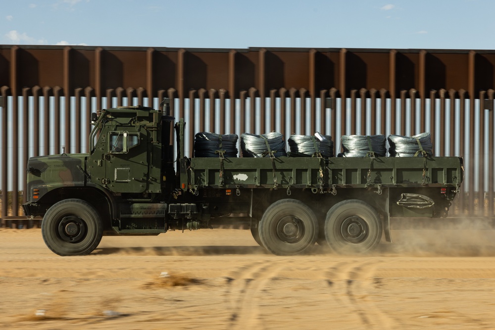 US Marines’ conduct resupply at southern border in Yuma, Arizona