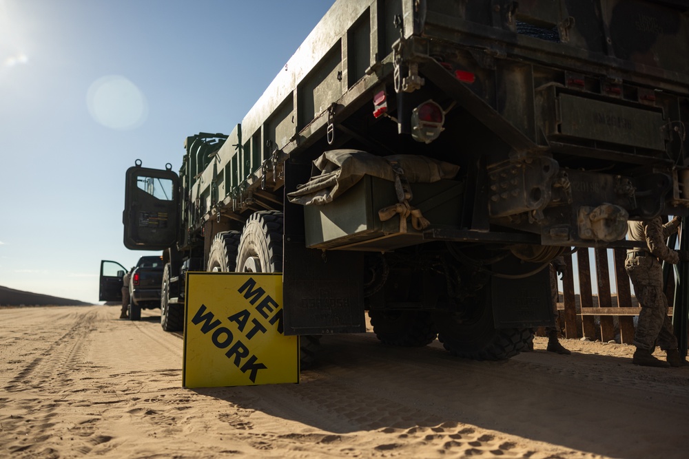 US Marines’ conduct resupply at southern border in Yuma, Arizona