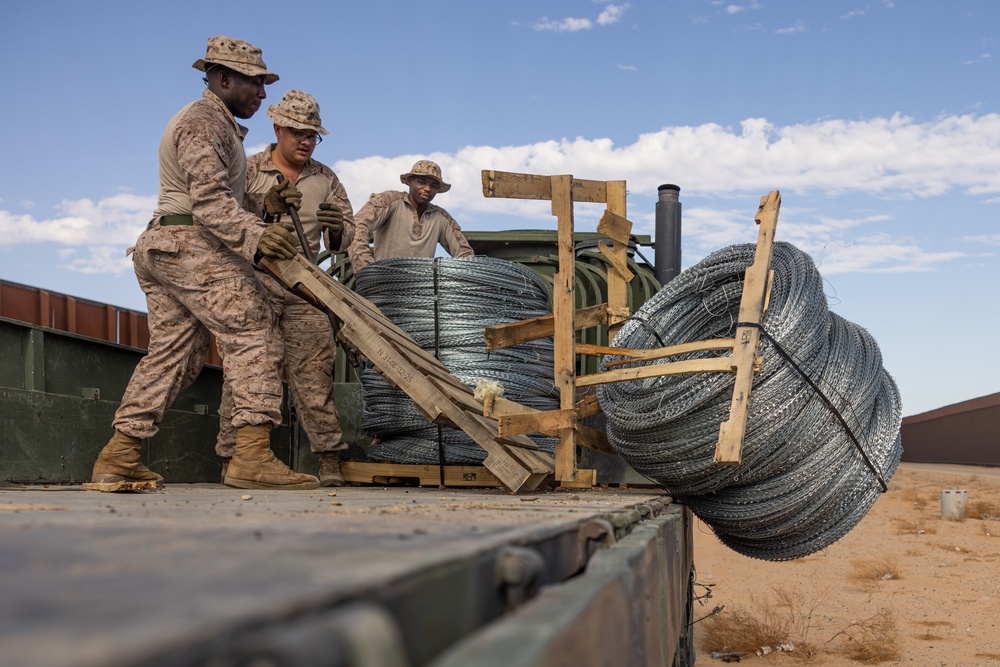 US Marines’ conduct resupply at southern border in Yuma, Arizona