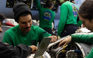 VFA-213 Sailors Conduct Maintenance