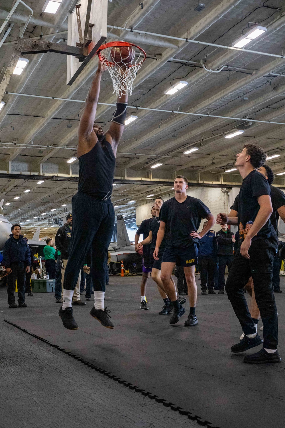 USS Gerald R. Ford (CVN 78) Sailors Play Basketball