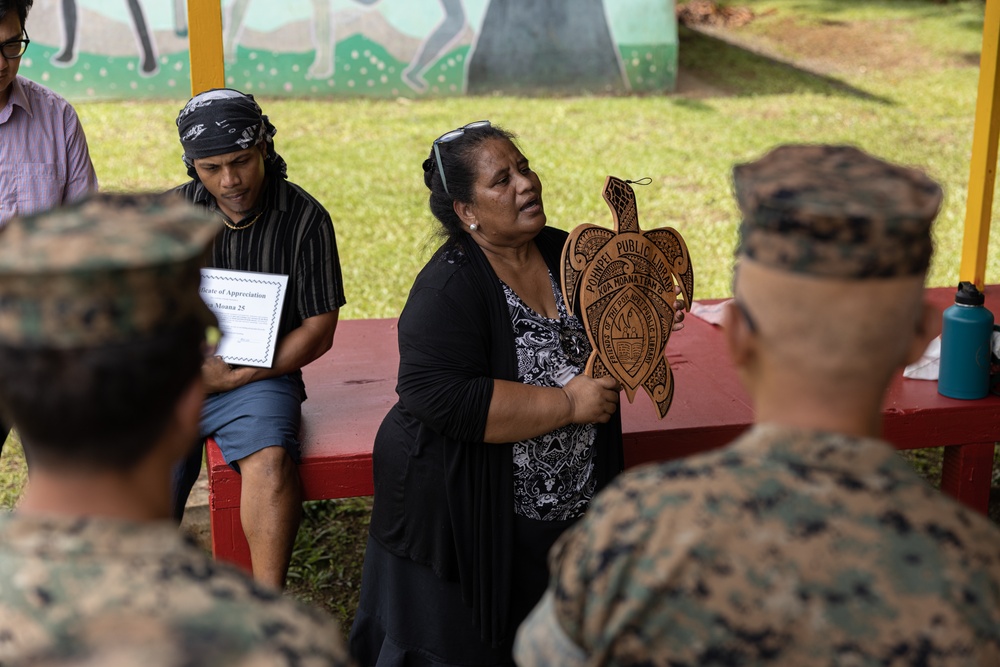 Koa Moana 25 Marines Exchange Gifts with Pohnpei Public Library