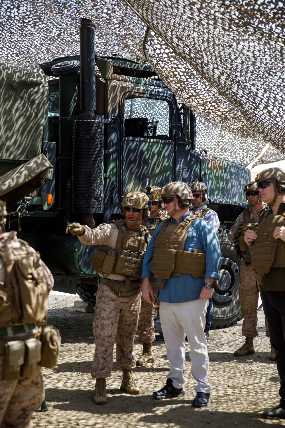 SECNAV observes 2nd Bn., 11th Marines firing M777A2 howitzer