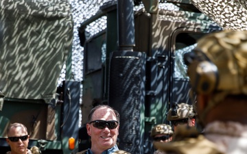 SECNAV observes 2nd Bn., 11th Marines firing M777A2 howitzer