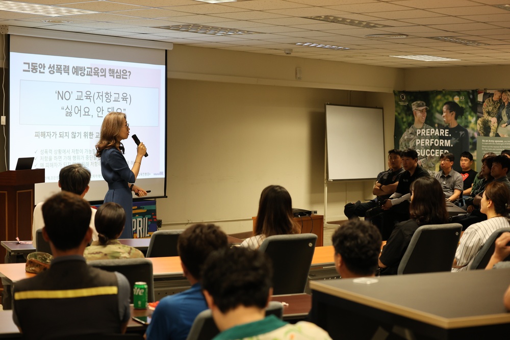 403rd Army Field Support Brigade leaders showed their unwavering support by attending Korean Sexual Violence Prevention and Response Training