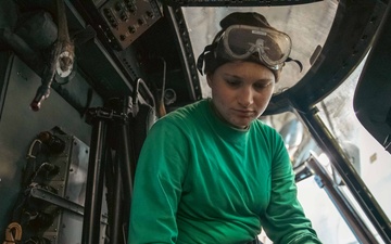 USS Gerald R. Ford (CVN 78) Sailor Conducts Maintenance