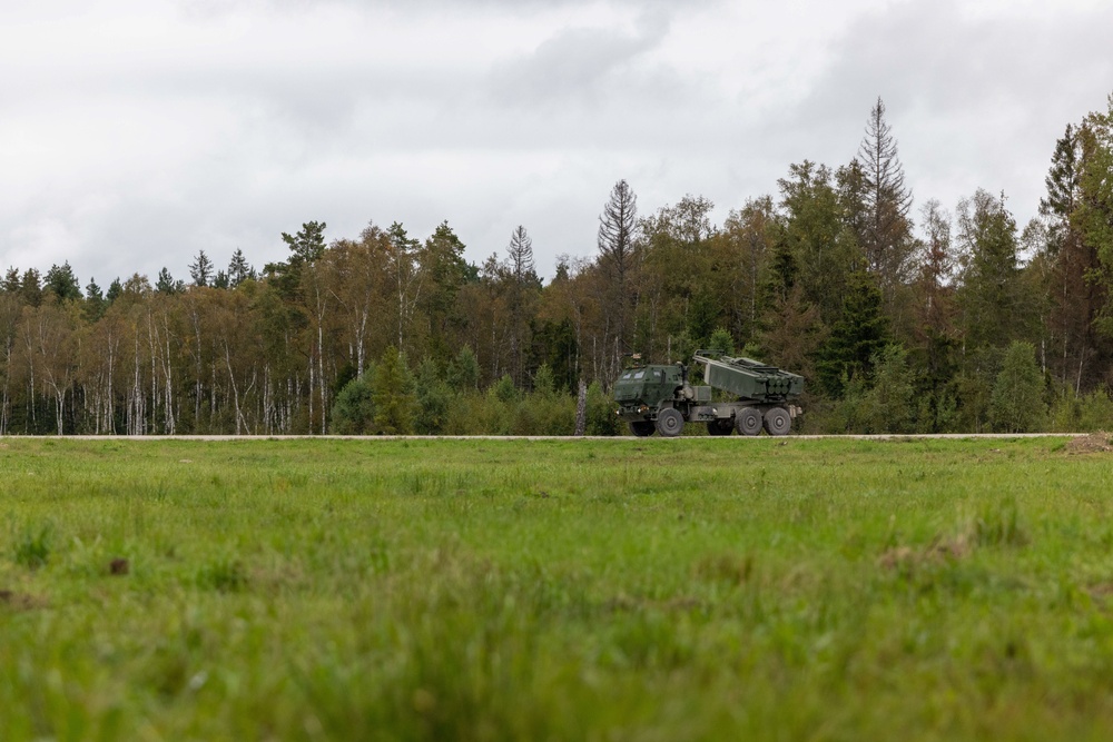 U.S. Army M142 HIMARS conducts the Artillery Table VI live fire