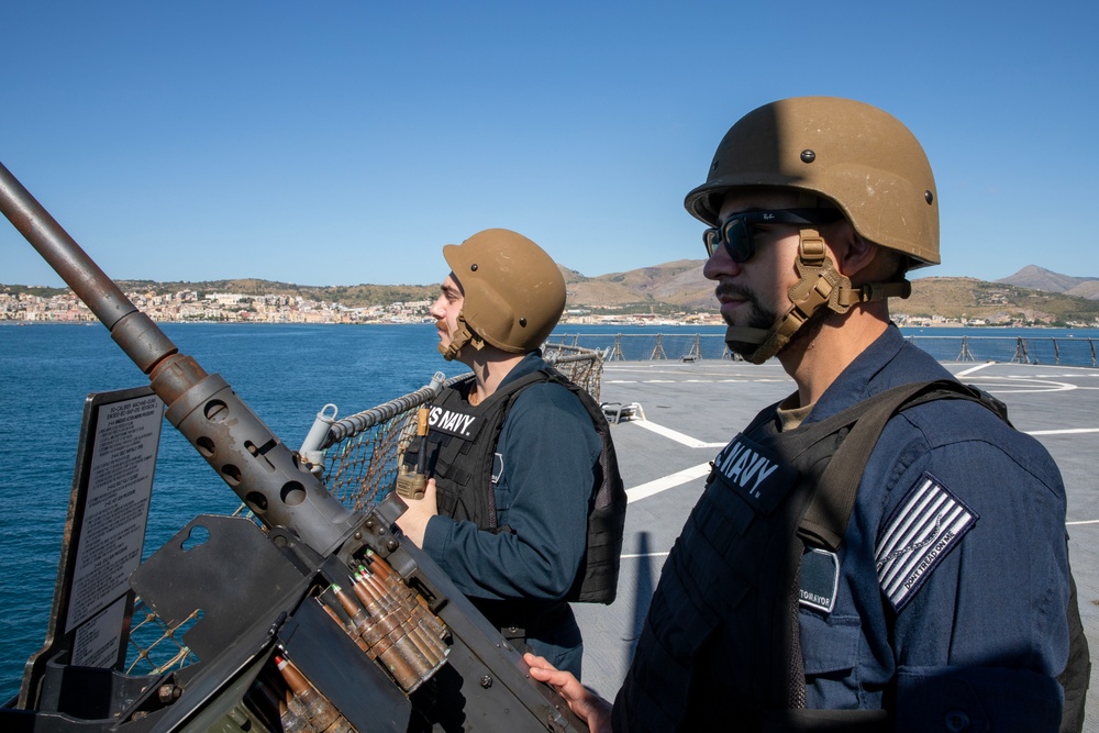 USS Mount Whitney Departs Homeport, Gaeta, Italy