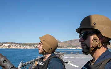 USS Mount Whitney Departs Homeport, Gaeta, Italy