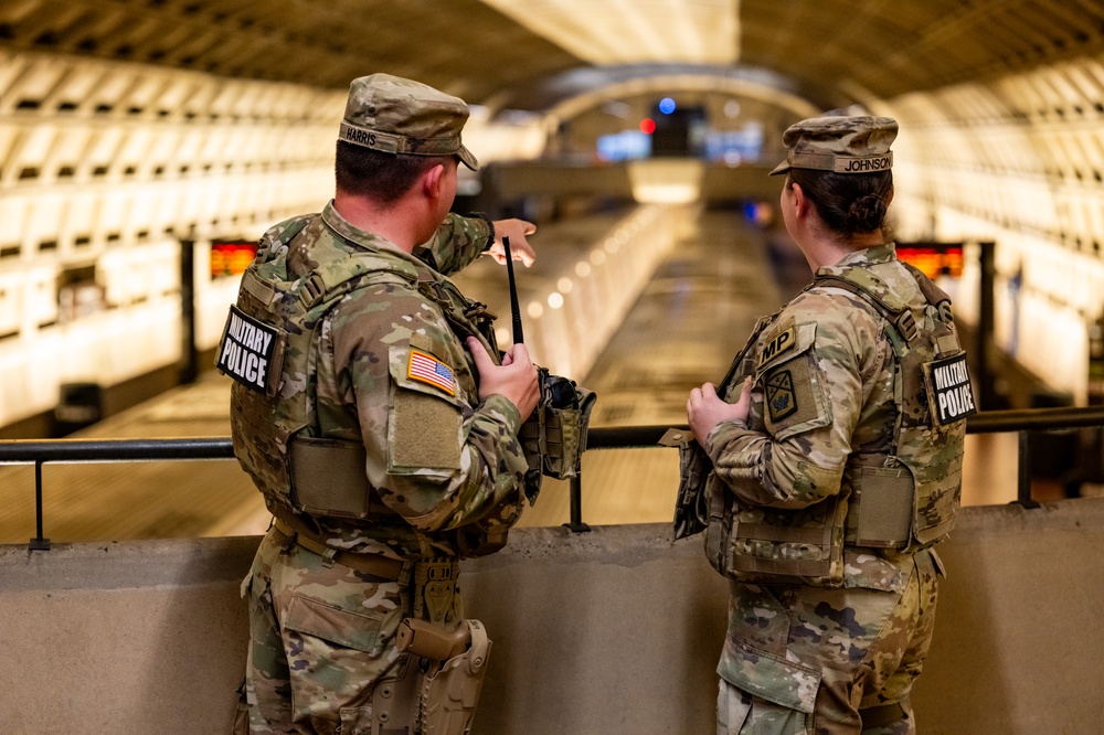 Tennessee National Guard Soldiers patrol D.C. Metro