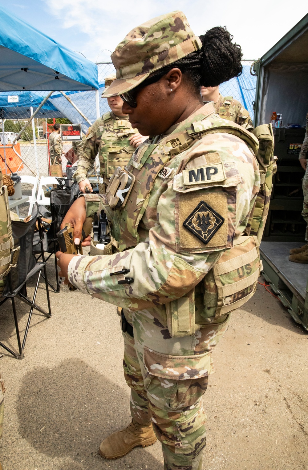 A U.S. Soldier with the 112th Military Police Battalion, MS National Guard, Prepares to go on Patrol