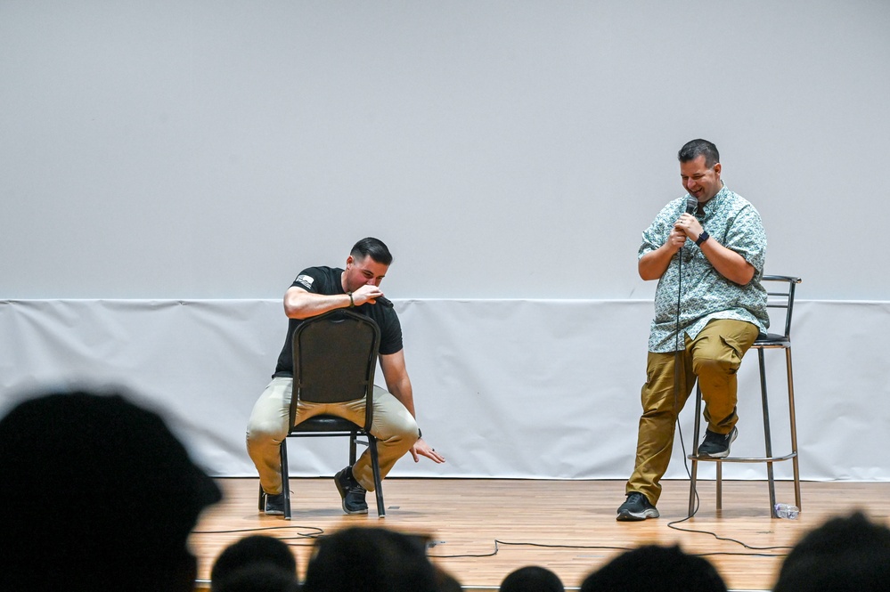 AFE Presents: Operation Laughter comedians tour with 386th AEW