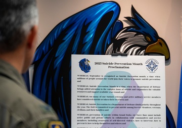 Grand Forks AFB Commander Signs Suicide Prevention Month Proclamation
