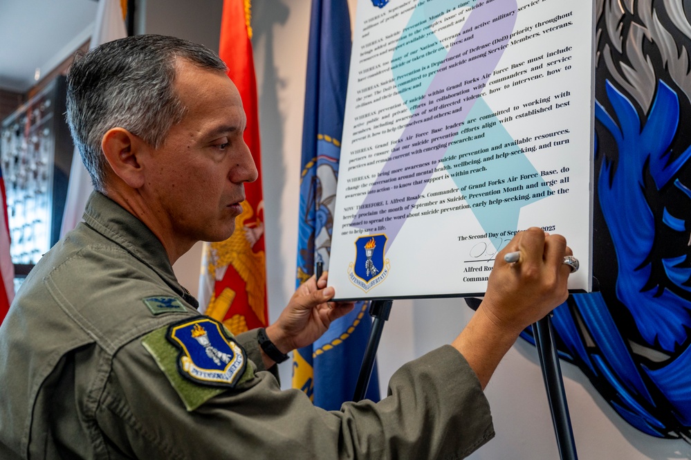 Grand Forks AFB Commander Signs Suicide Prevention Month Proclamation