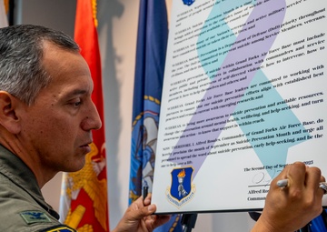 Grand Forks AFB Commander Signs Suicide Prevention Month Proclamation