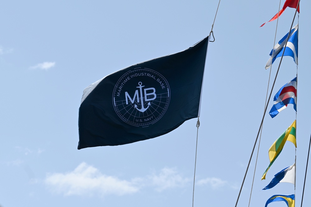 The Maritime Industrial Base Program (MIB) flag flies aboard the USS Constitution