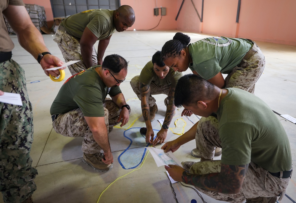 Marines and Sailors prepare for command post exercise during BRIGHT STAR 25
