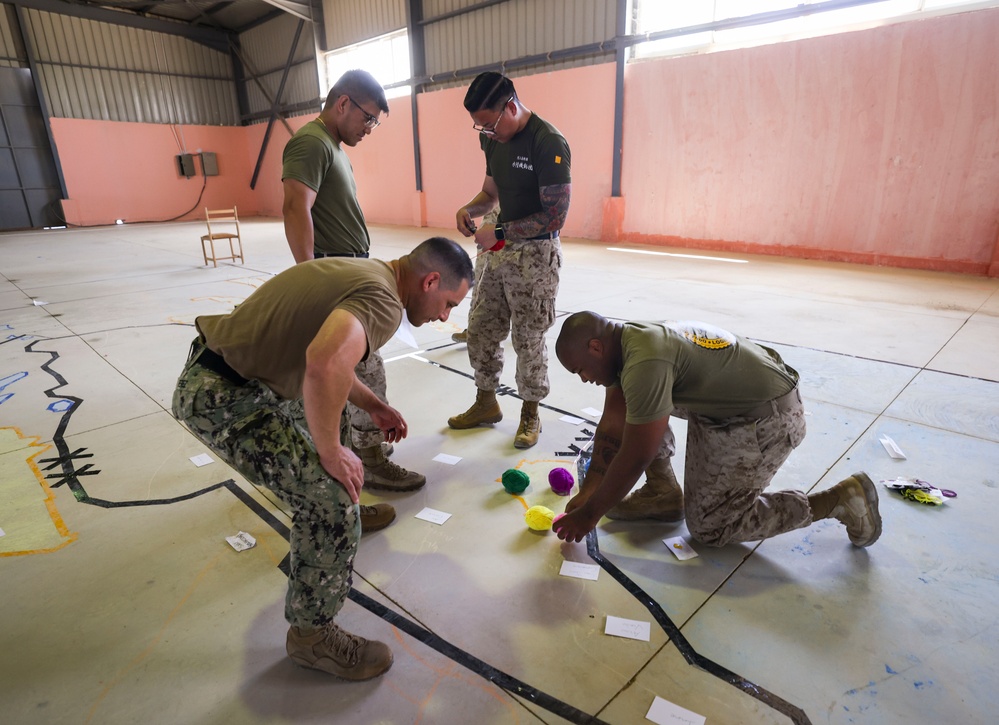 Marines and Sailors prepare for command post exercise during BRIGHT STAR 25
