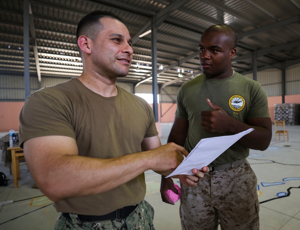 Marines and Sailors prepare for command post exercise during BRIGHT STAR 25