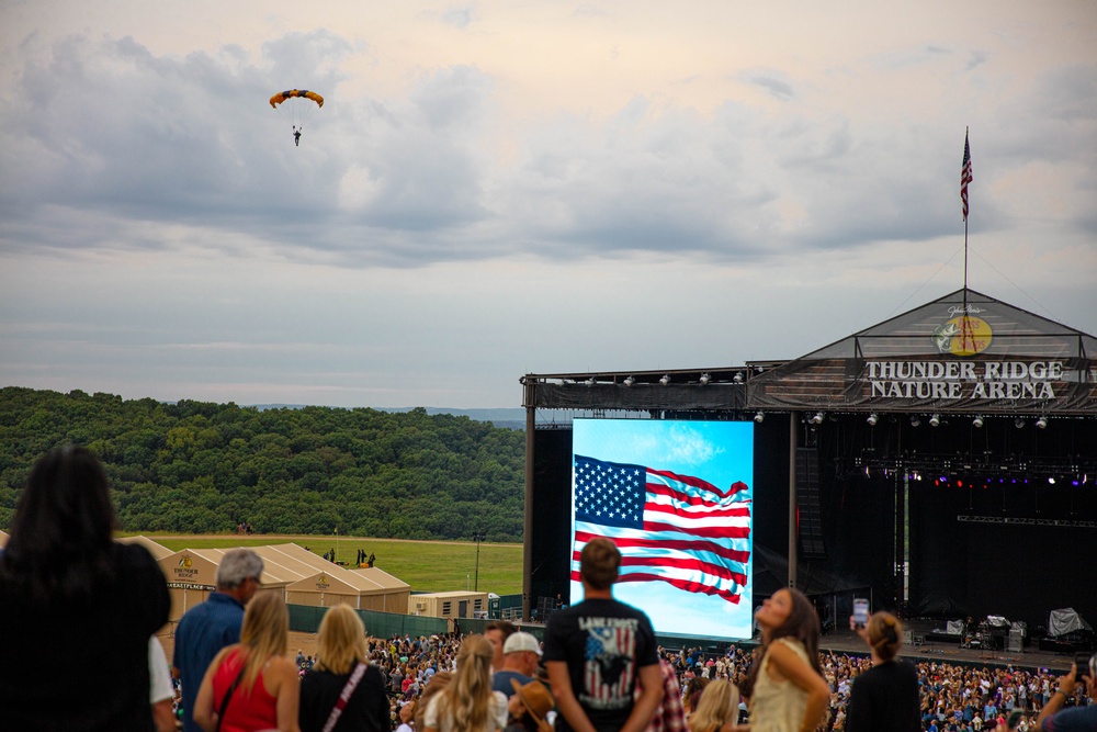U.S. Army Golden Knights Jump Into Thunder Ridge Nature Arena 2025