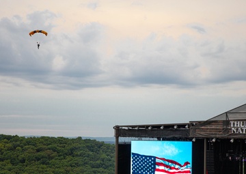 U.S. Army Golden Knights Jump Into Thunder Ridge Nature Arena 2025