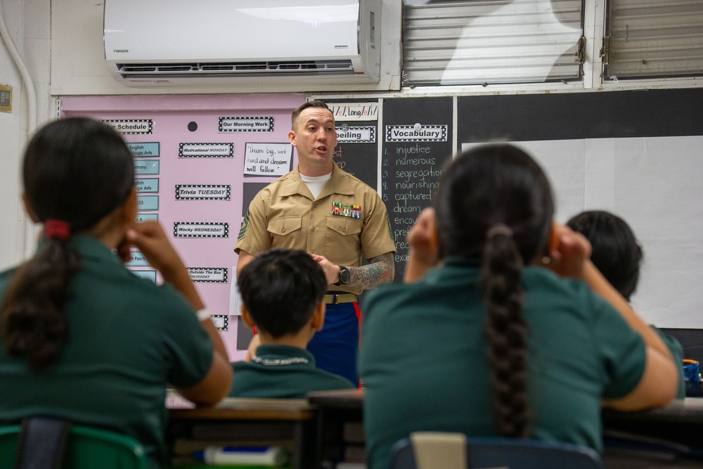 Camp Blaz Marines volunteer at Finegayan Elementary School