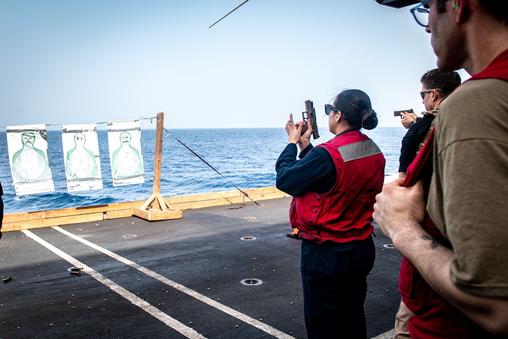 Nimitz Conducts Small Arms Qualification