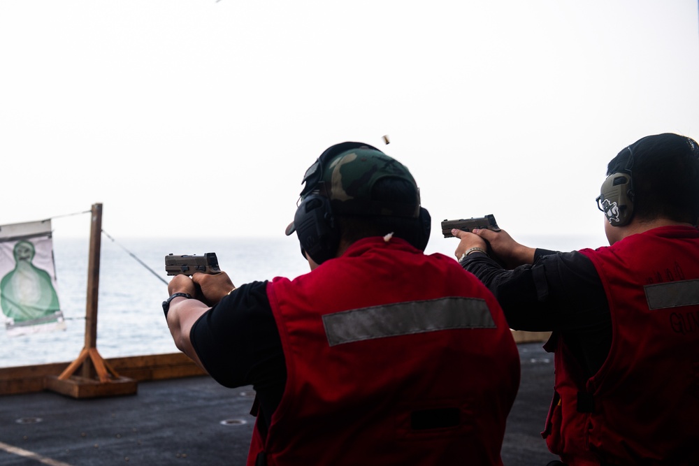 Nimitz Conducts Small Arms Qualification