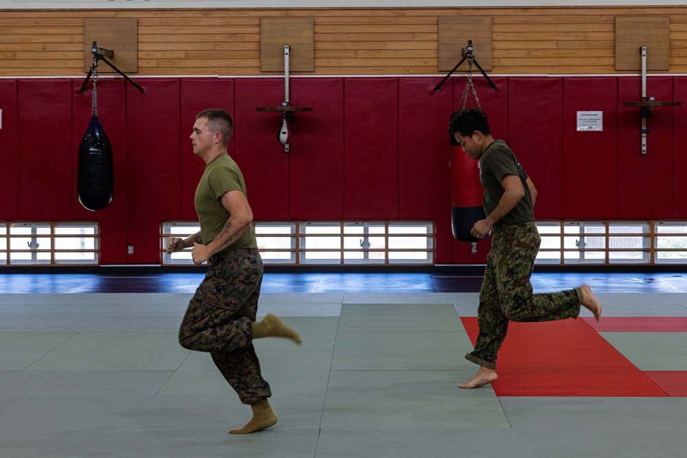 U.S. Marines and JGSDF Soldiers Exchange Combat Martial Arts Skills