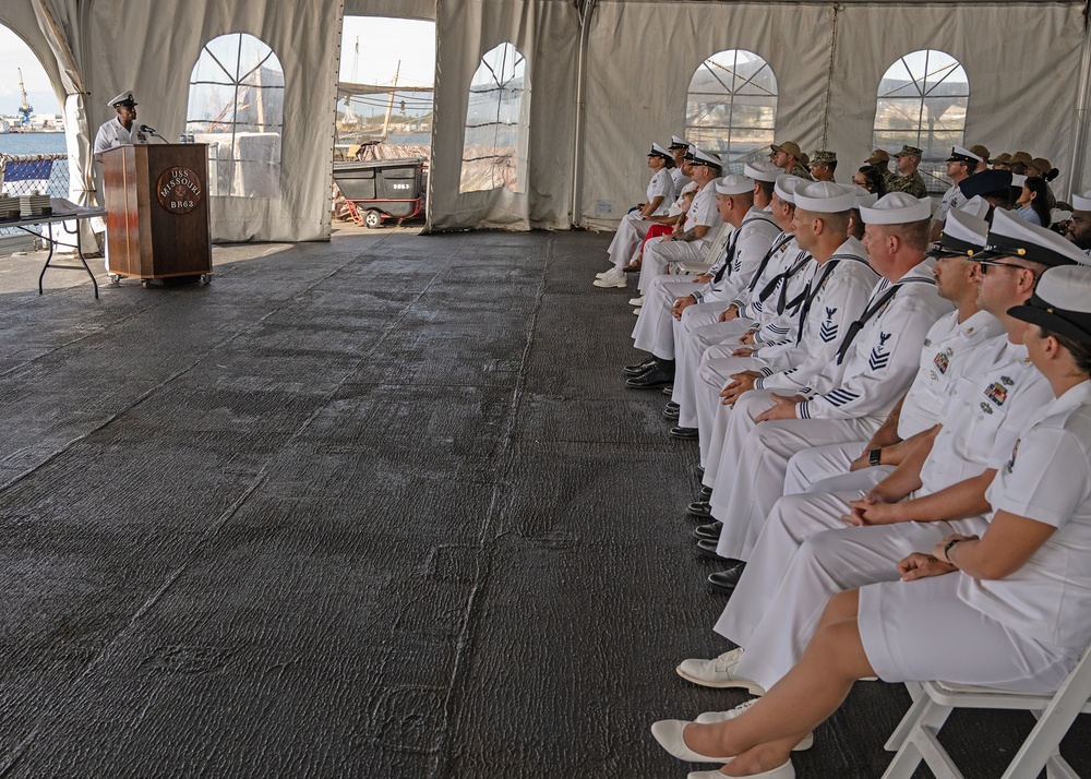 Fleet Master Chief Don Davis speaks at the CPO Legacy Academy graduation ceremony
